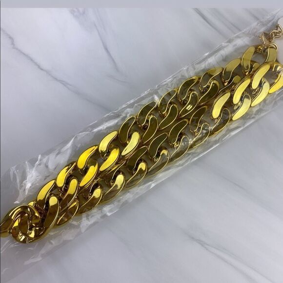 GOLD TONE Chunky Faux Metal Choker - Picture 3 of 8